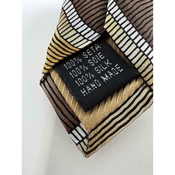 Brooks Brothers Silk Mens Neck Tie Squared Ribbed Geo Ancient Long 58 inches 4w - Picture 6 of 12